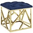 Modway Intersperse Fabric Ottoman in Gold and Navy