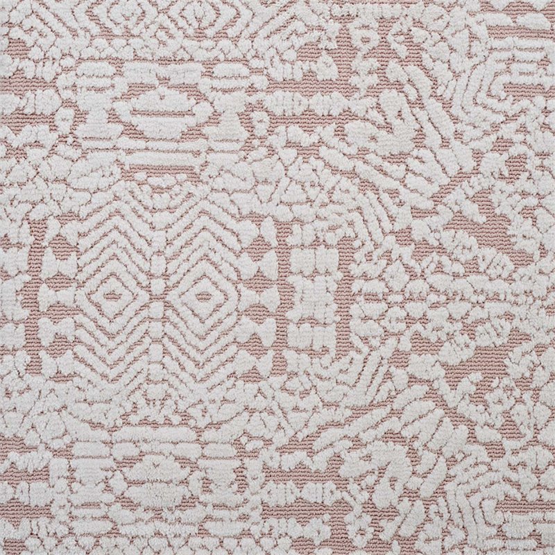 Modway Javiera Contemporary Moroccan 5' x 8' Area Rug in Ivory and Rose