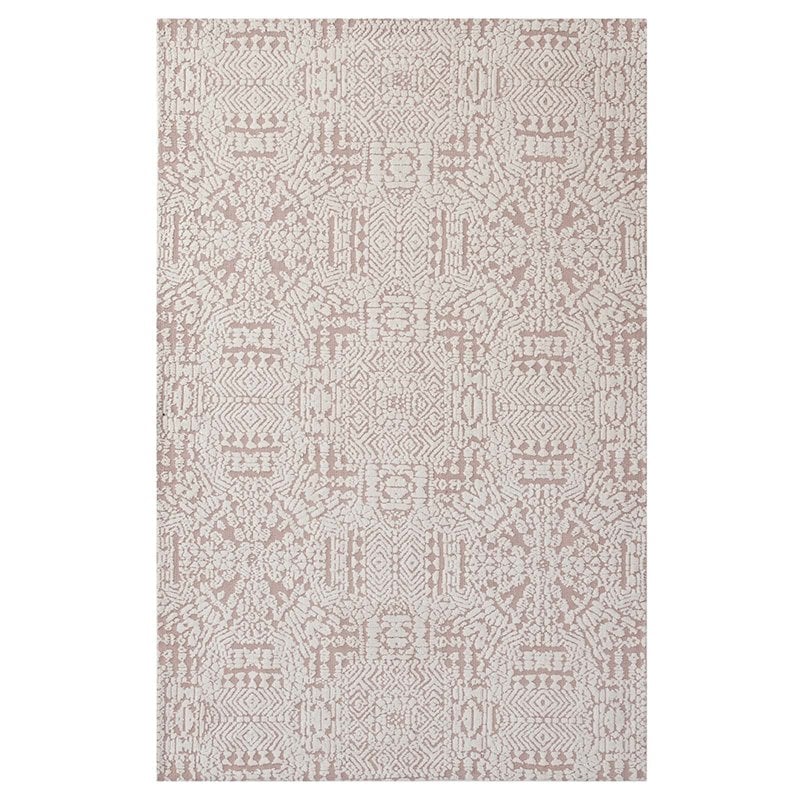 Modway Javiera Contemporary Moroccan 5' x 8' Area Rug in Ivory and Rose