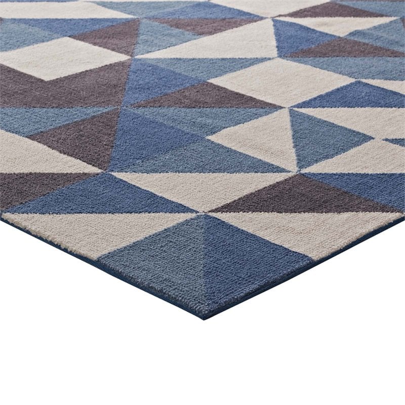 Modway Kahula Mosaic 5' x 8' Area Rug in Blue and Gray