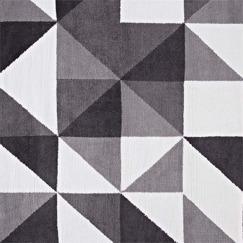 Modway Kahula Mosaic 8' x 10' Area Rug in Gray and White