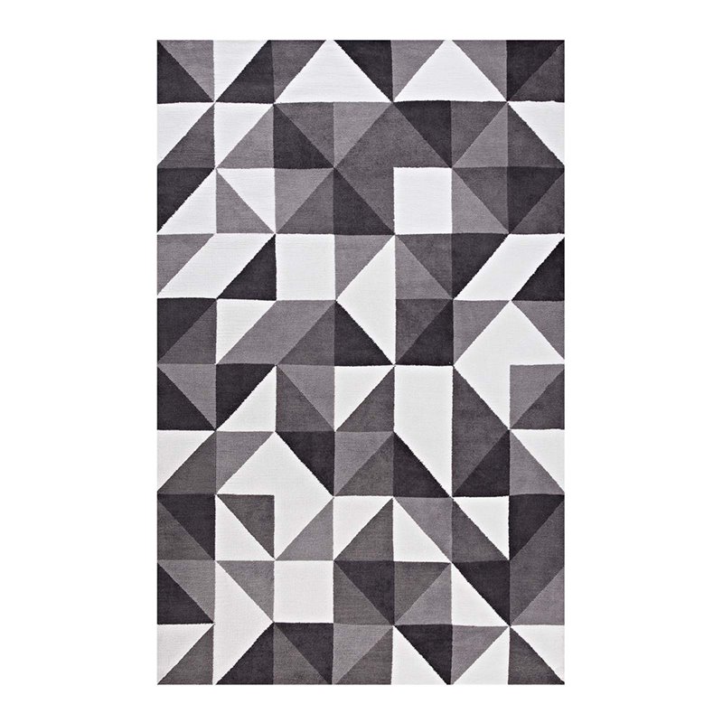 Modway Kahula Mosaic 8' x 10' Area Rug in Gray and White