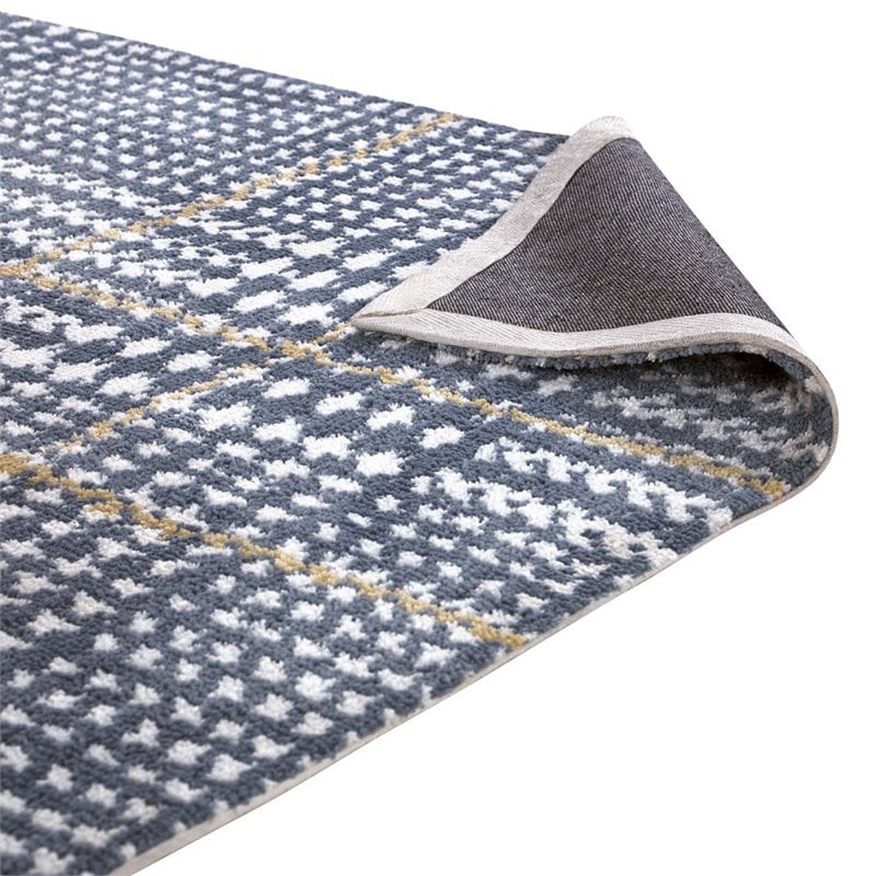 Modway Kaja 5' x 8' Area Rug in Ivory and Cadet Blue
