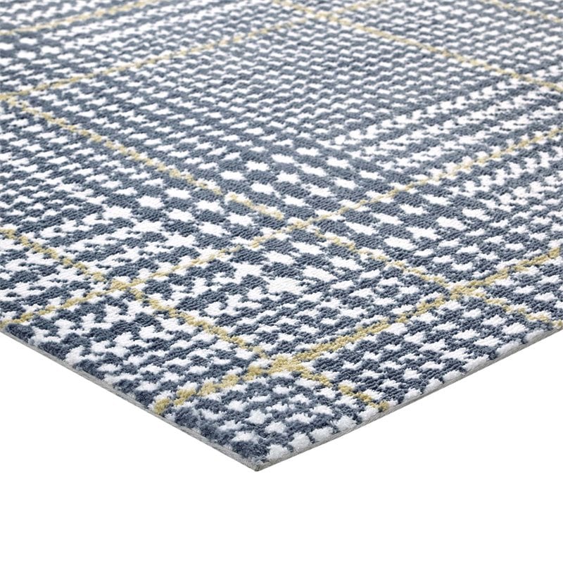 Modway Kaja 5' x 8' Area Rug in Ivory and Cadet Blue