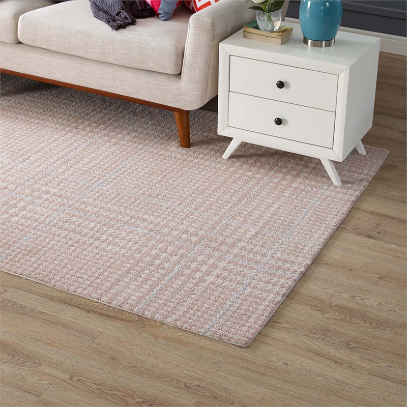 Modway Kaja 5' x 8' Area Rug in Ivory and Cameo Rose
