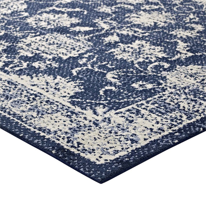 Modway Kazia Medallion 5' x 8' Area Rug in Blue and Ivory