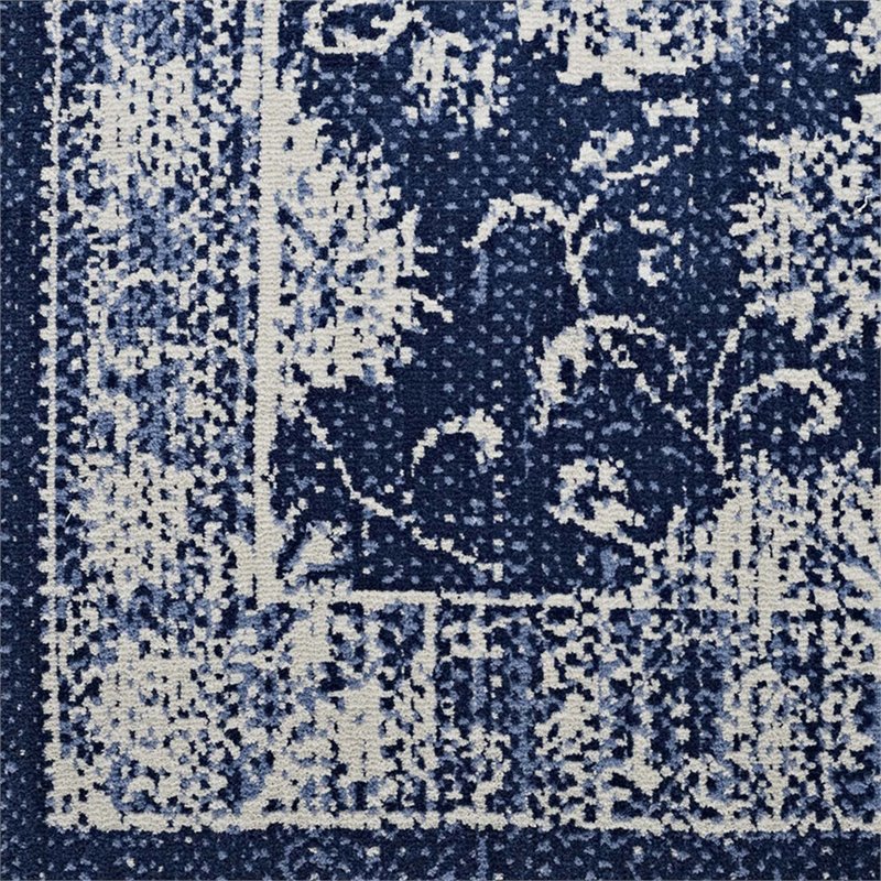 Modway Kazia Medallion 5' x 8' Area Rug in Blue and Ivory