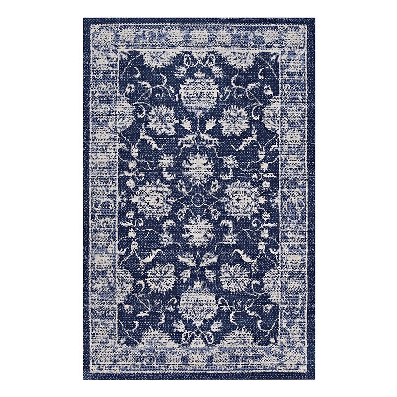 Modway Kazia Medallion 5' x 8' Area Rug in Blue and Ivory