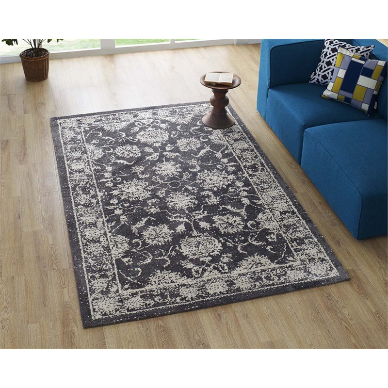 Modway Kazia Medallion 5' x 8' Area Rug in Gray and Ivory