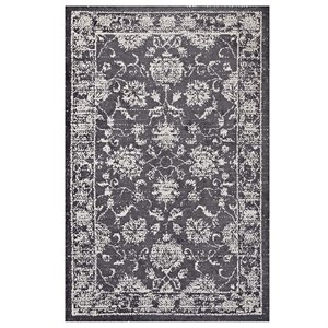 Modway Kazia Medallion 5' x 8' Area Rug in Gray and Ivory