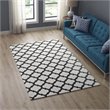 Modway Lida Moroccan Trellis 5' x 8' Area Rug in Ivory and Charcoal