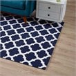 Modway Lida Moroccan Trellis 8' x 10' Area Rug in Navy and Ivory