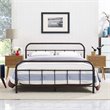 Modway Maisie Queen Powder Coated Sturdy Steel Bed Frame in Brown