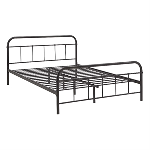 modway maisie stainless steel bed in brown