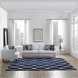 Modway Marja Moroccan Trellis 8' x 10' Area Rug in Navy and Ivory