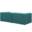 Modway Mingle 2-Piece Fabric Upholstered Loveseat in Teal Finish