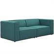 Modway Mingle 2-Piece Fabric Upholstered Loveseat in Teal Finish