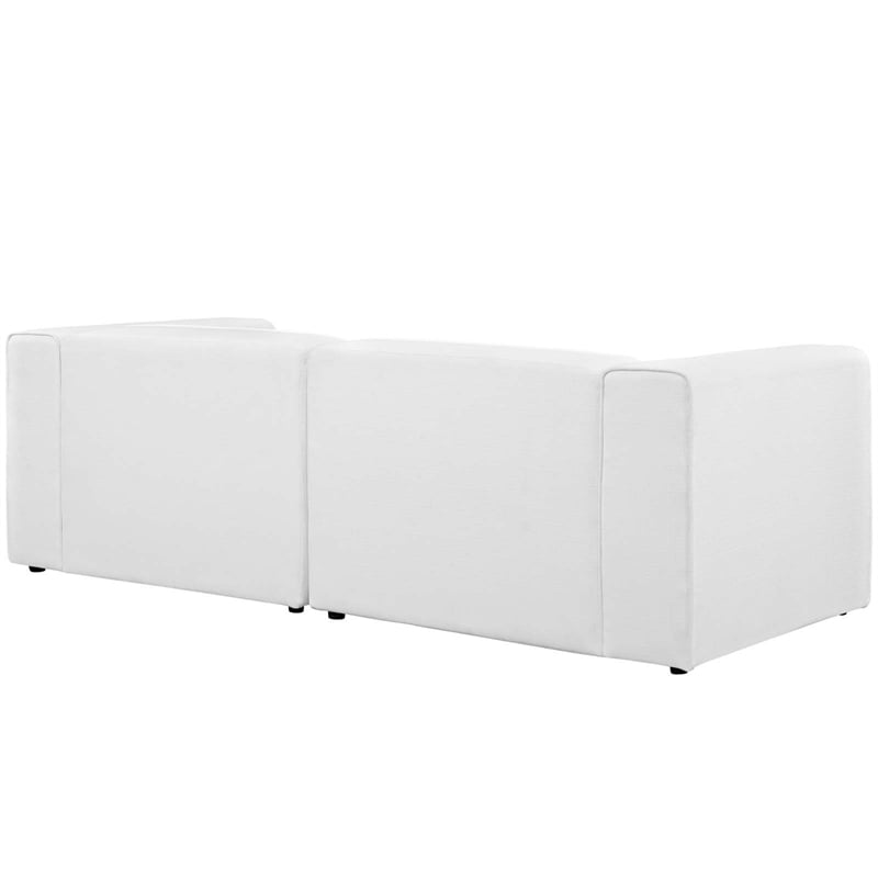 Modway Mingle 2-Piece Fabric Upholstered Loveseat in White Finish