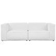 Modway Mingle 2-Piece Fabric Upholstered Loveseat in White Finish