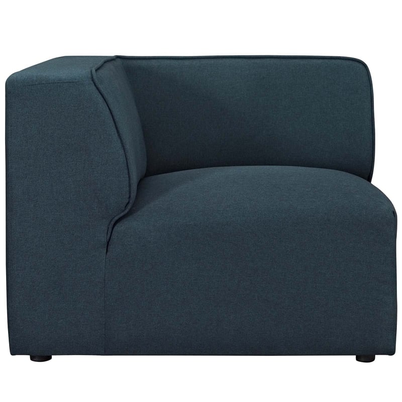 Modway Mingle Modern Style Polyester Fabric Sofa Corner Chair in Blue