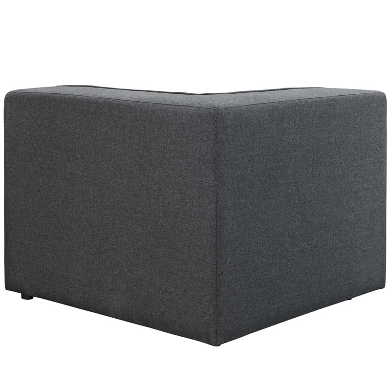 Modway Mingle Modern Style Polyester Fabric Sofa Corner Chair in Gray