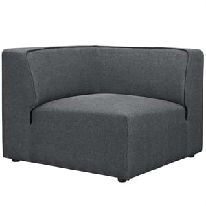 Modway Mingle Modern Style Polyester Fabric Sofa Corner Chair in Gray