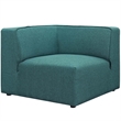 Modway Mingle Modern Style Polyester Fabric Sofa Corner Chair in Teal Blue