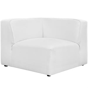 Modway Mingle Modern Style Polyester Fabric Sofa Corner Chair in White