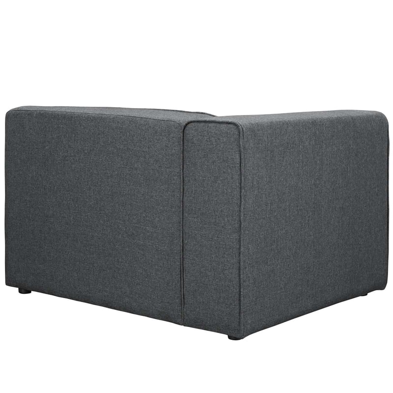 Modway Mingle Modern Style Polyester Fabric Left-Facing Sofa Chair in Gray