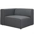 Modway Mingle Modern Style Polyester Fabric Left-Facing Sofa Chair in Gray