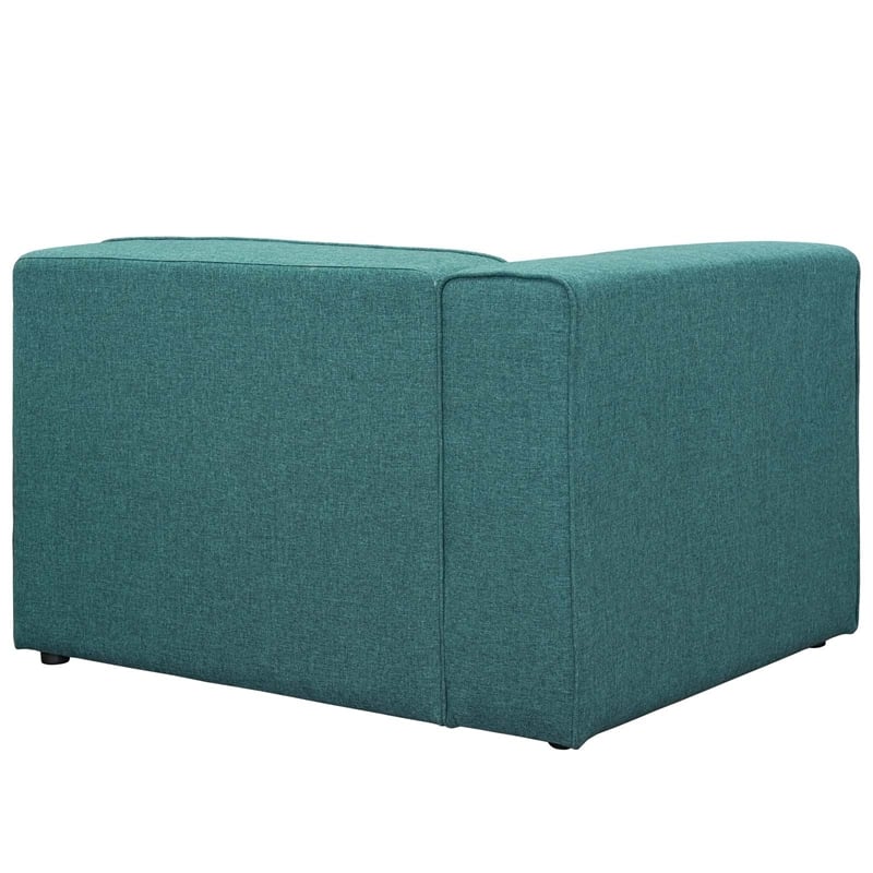 Modway Mingle Modern Style Polyester Fabric Left-Facing Sofa Chair in Teal Blue