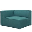Modway Mingle Modern Style Polyester Fabric Left-Facing Sofa Chair in Teal Blue