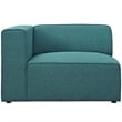 Modway Mingle Modern Style Polyester Fabric Left-Facing Sofa Chair in Teal Blue