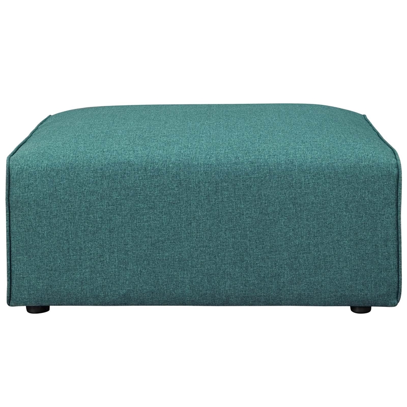 Modway Mingle Modern Style Polyester Fabric Ottoman in Teal Blue Finish
