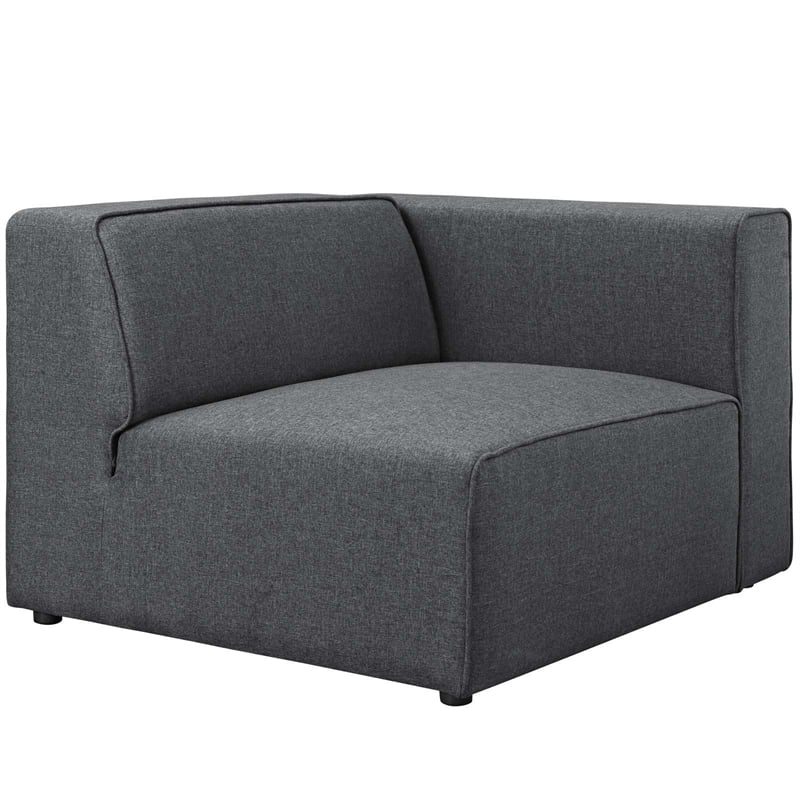Modway Mingle Modern Style Polyester Fabric Right-Facing Sofa Chair in Gray