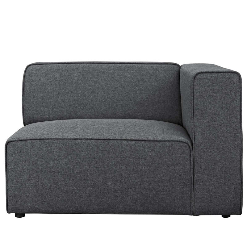 Modway Mingle Modern Style Polyester Fabric Right-Facing Sofa Chair in Gray