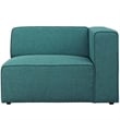 Modway Mingle Modern Style Polyester Fabric Right-Facing Sofa Chair in Teal Blue