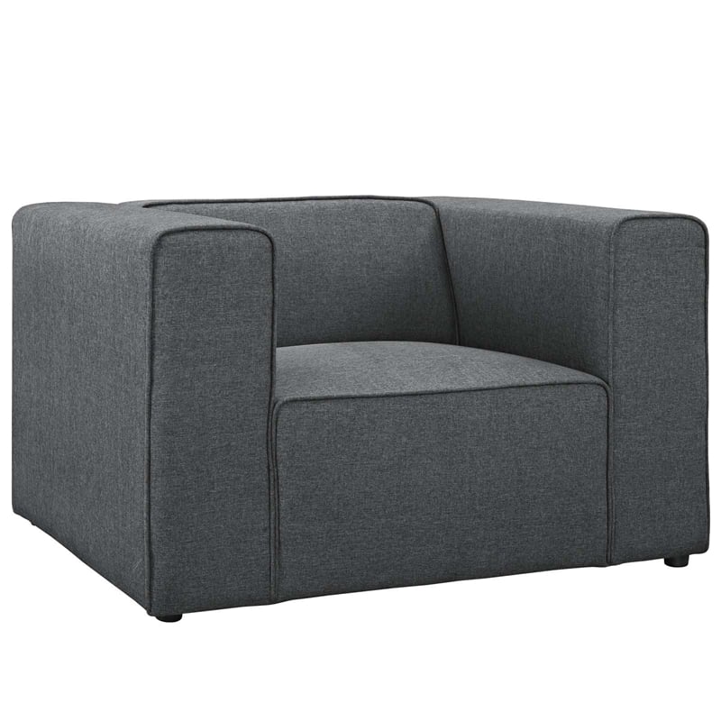 Modway Mingle Upholstered Fabric Accent Chair in Gray