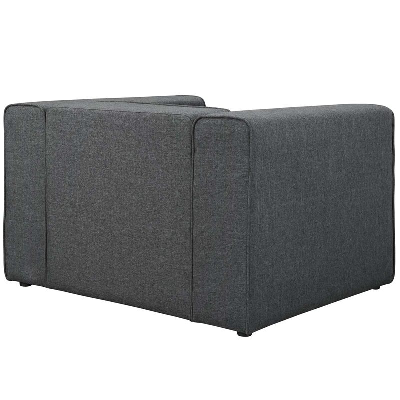 Modway Mingle Upholstered Fabric Accent Chair in Gray