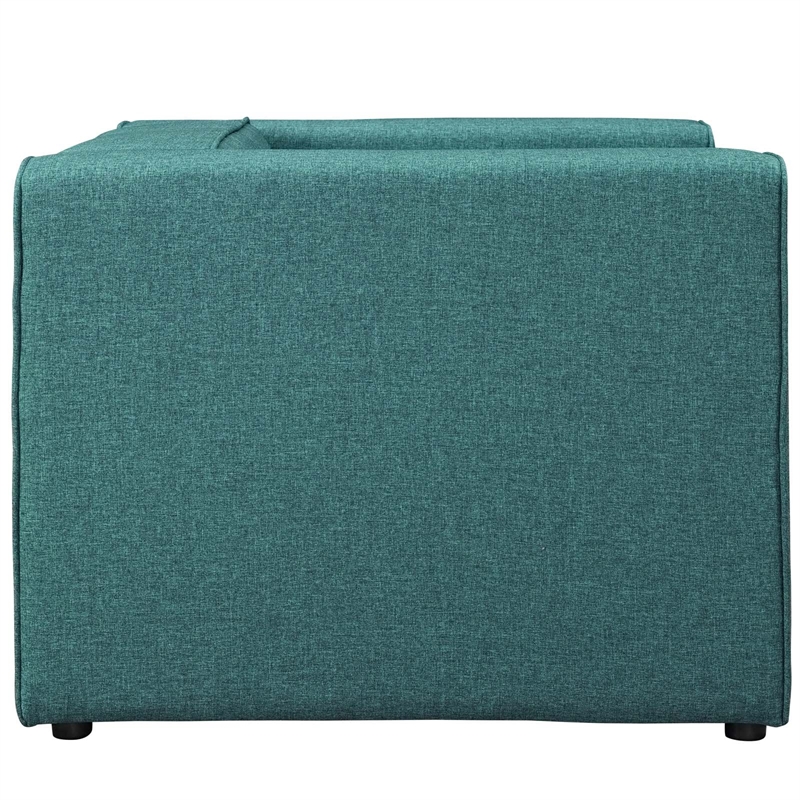 Modway Mingle Upholstered Fabric Accent Chair in Teal