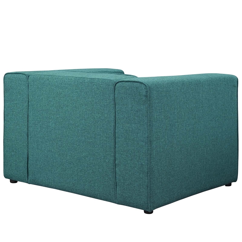 Modway Mingle Upholstered Fabric Accent Chair in Teal