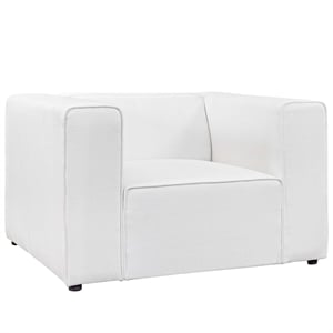 Modway Mingle Modern Style Upholstered Polyester Fabric Armchair in White