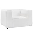 Modway Mingle Modern Style Upholstered Polyester Fabric Armchair in White