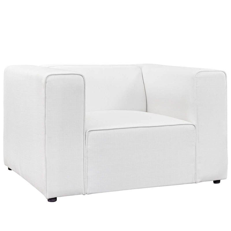 Modway Mingle Modern Style Upholstered Polyester Fabric Armchair in White
