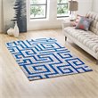 Modway Nahia Geometric Maze 5' x 8' Area Rug in Ivory and Blue