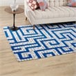 Modway Nahia Geometric Maze 5' x 8' Area Rug in Ivory and Blue