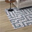 Modway Nahia Geometric Maze 8' x 10' Area Rug in Gray and Blue