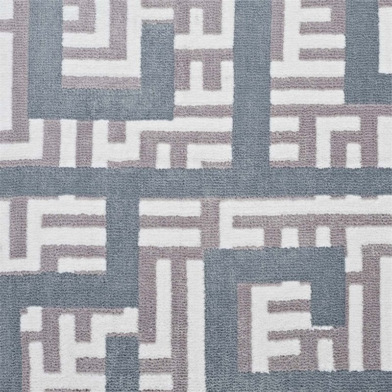 Modway Nahia Geometric Maze 8' x 10' Area Rug in Gray and Blue