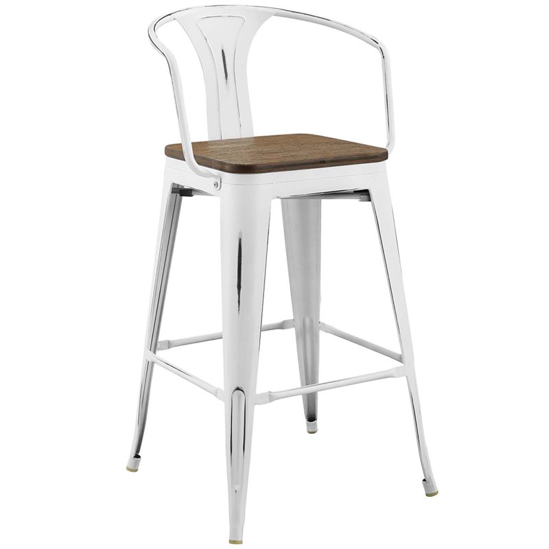 modway promenade metal bar stool