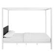 Modway Raina Powder Coated Sturdy Steel Queen Canopy Bed Frame in White/Gray